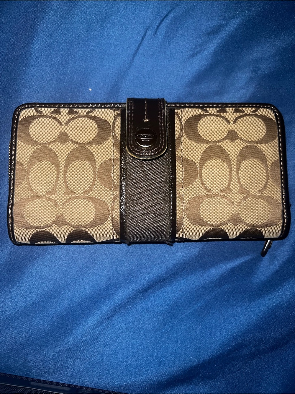 Coach Signature Canvas Wallet Phone Case in Brown and Tan